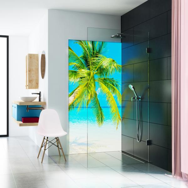 glassdouche HELENE Motiv BEACHPALM