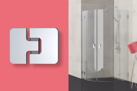 Glassdouche AUGUSTINA Pendeltür-Beschlagserie