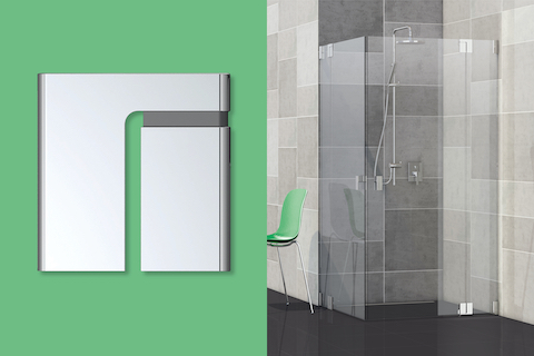 Glassdouche MARGARETHE Pendeltür-Beschlagserie